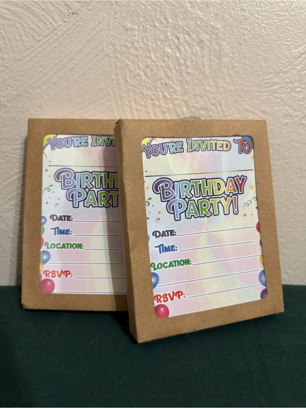 Birthday Party Invitations 2 pk Set - Multicolor 50 total